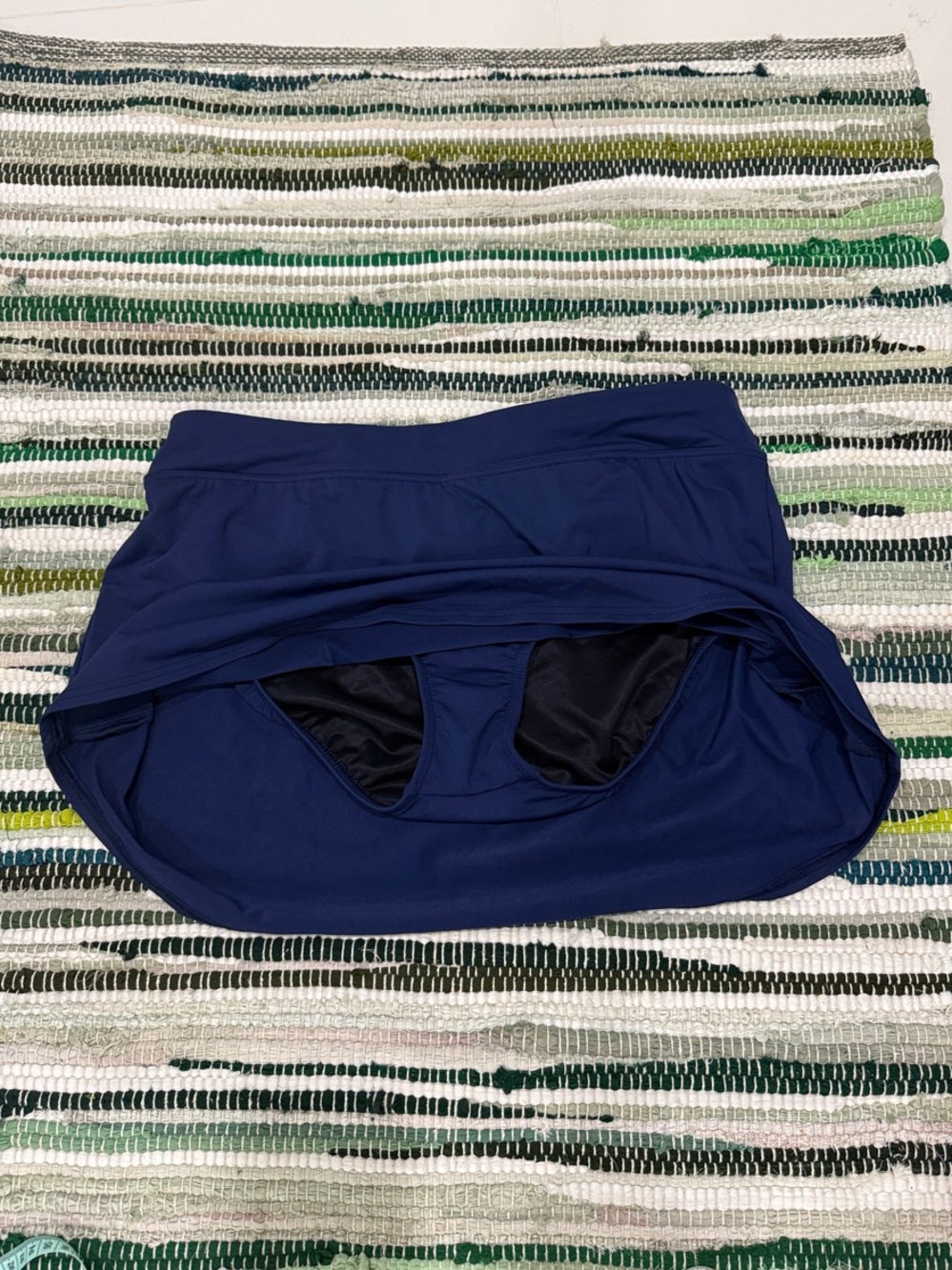 Lands' End Navy Circle Skater Skirt Bikini Bottom - Picture 3 of 4